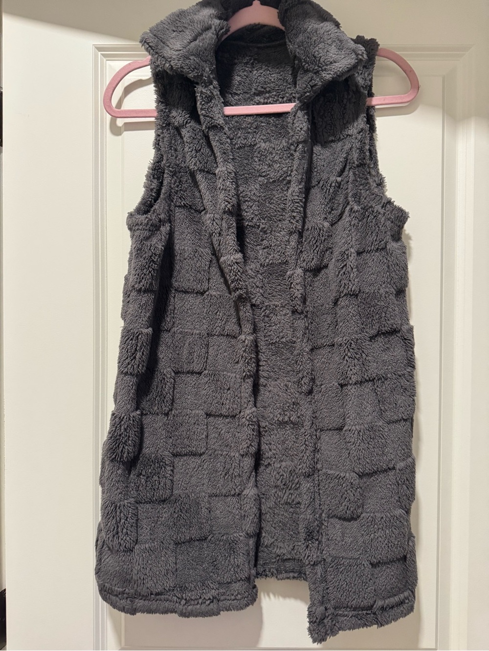 New Cozy Plush Vest - Charcoal Gray S